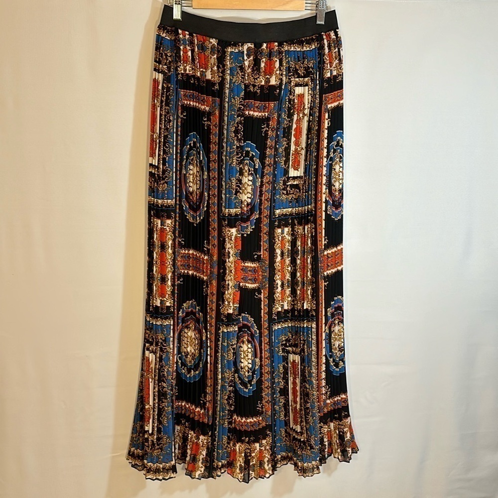Truly 4 You Maxi Skirt Pleated Retro Elastic Waistband Fully Lined Size M NWOT - Picture 12 of 16